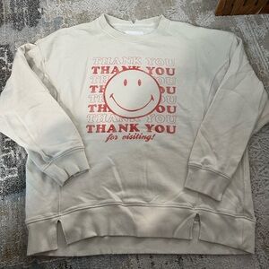 Aerie The Chill Crewneck Sweatshirt Thank You Smile XS